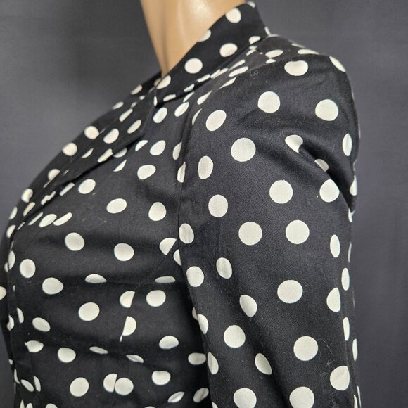 Y2K Forever 21 Polka Dot Fitted Blazer Black White Size M Office Siren Retro - Picture 7 of 12